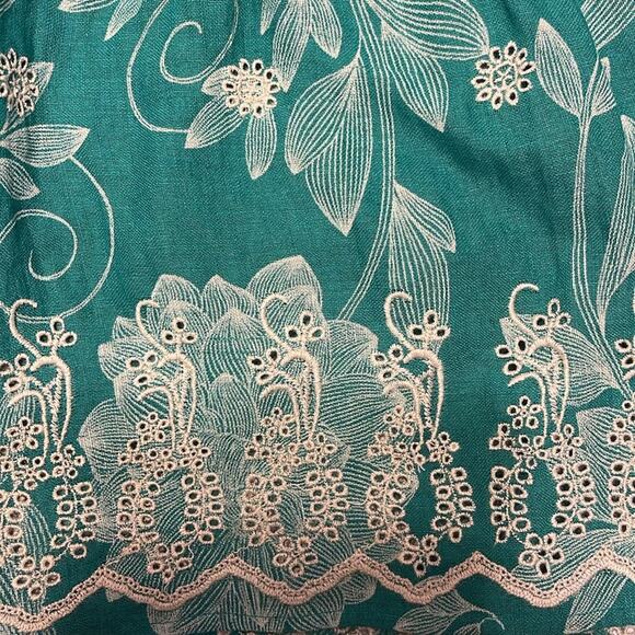 Anthropologie Maeve Pippa Embroidered Swing Dress Green Small - Picture 13 of 13